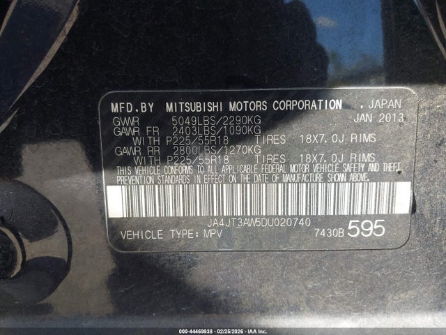2013 MITSUBISHI OUTLANDER JA4JT3AW5DU020740 Photo 8