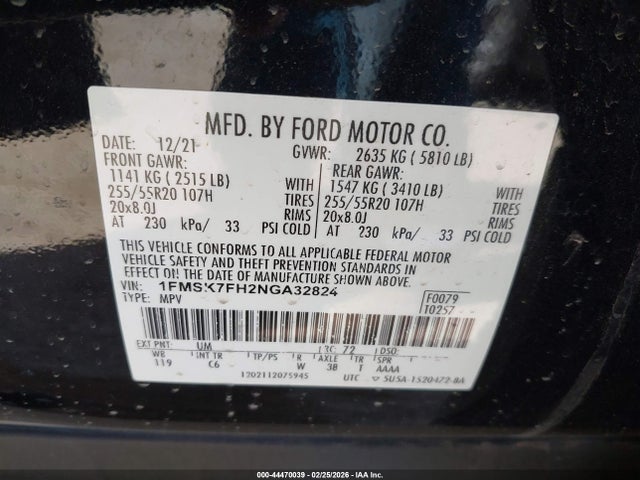 2022 FORD EXPLORER 1FMSK7FH2NGA32824 Photo 8