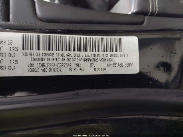 1C4RJFBG4HC627540 Jeep Grand Cherokee Limited 4x4