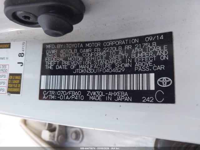 Toyota Prius Three 2015 JTDKN3DU1F0404829 Image 9