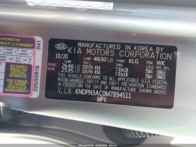 2021 KIA SPORTAGE KNDPN3AC0M7894511 Photo 8