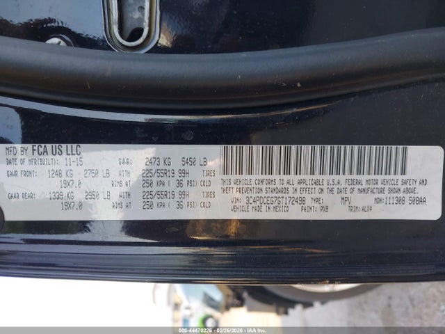 Продажа на аукционе авто 2016 Dodge Journey R/t, vin: 3C4PDCEG7GT172498, номер лота: 44470226