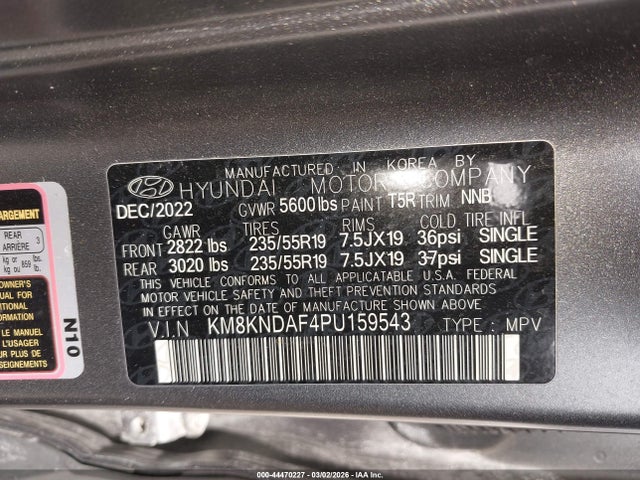 Aukcja sprzedaży 2023 Hyundai Ioniq 5 Sel, vin: KM8KNDAF4PU159543, numer aukcji: 44470227