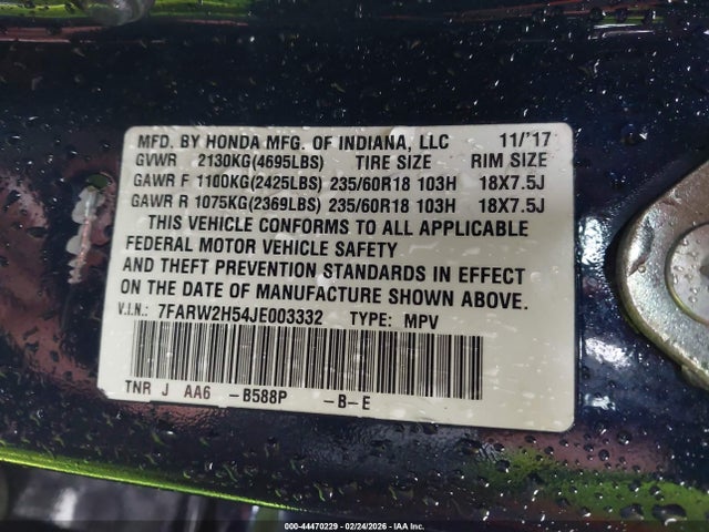 7FARW2H54JE003332 Honda CR-V EX