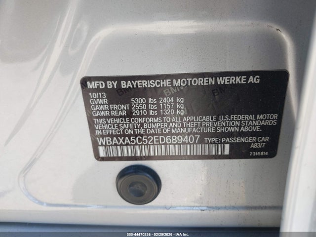 2014 BMW 535D WBAXA5C52ED689407 Photo 8