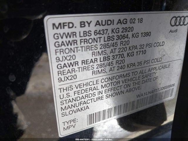 2018 AUDI Q7 WA1LHAF77JD033906 Photo 8