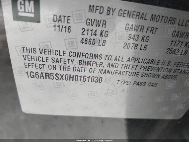 2017 CADILLAC CTS 1G6AR5SX0H0161030 Photo 8