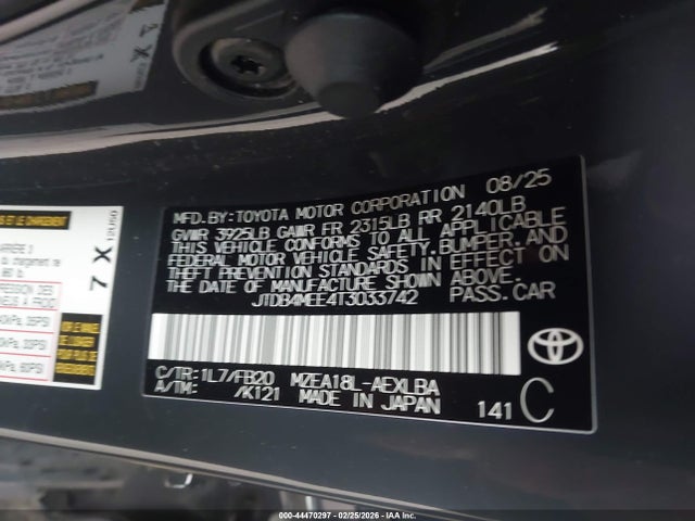 JTDB4MEE4T3033742 Toyota COROLLA LE