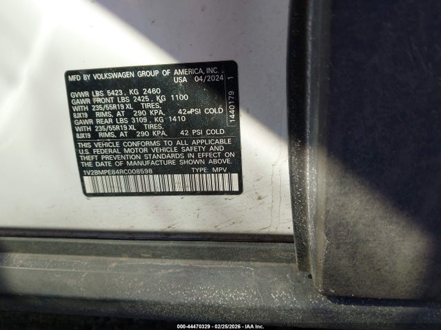 Продажа на аукционе авто 2024 Volkswagen Id.4 Standard, vin: 1V2BMPE84RC008598, номер лота: 44470329