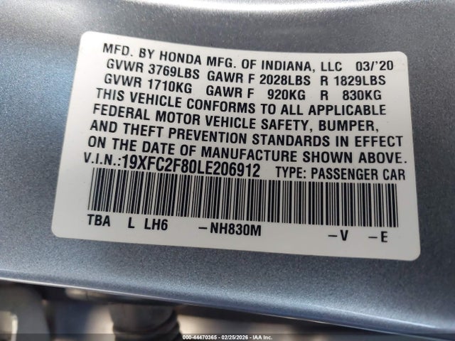 Honda Civic Sport 2020 19XFC2F80LE206912 Image 9