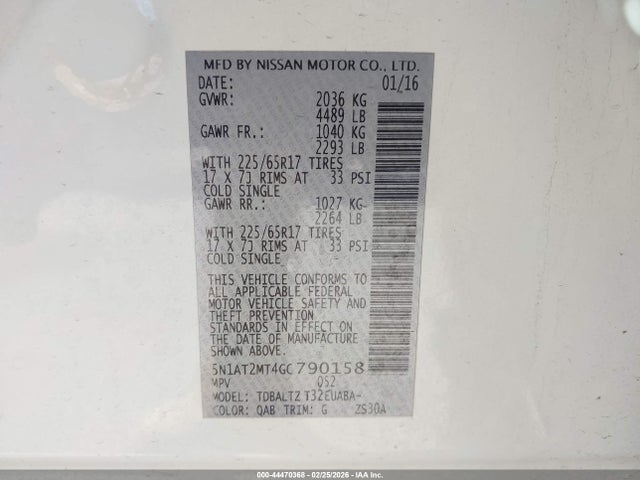 Nissan ROGUE SV 2016 5N1AT2MT4GC790158 Image 9