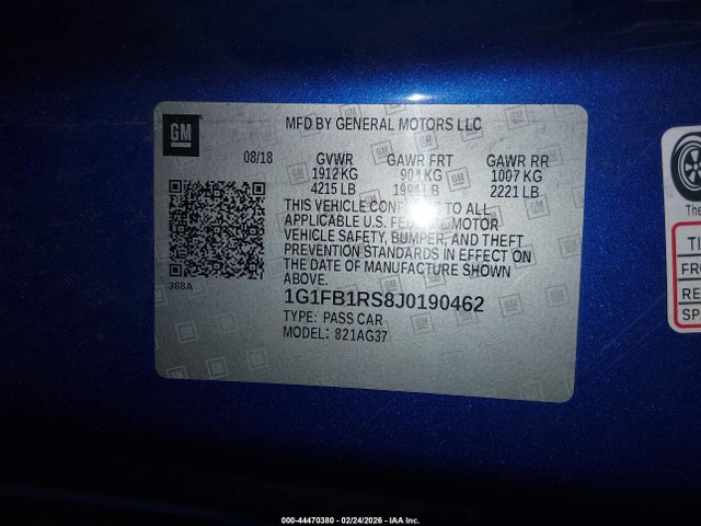 1G1FB1RS8J0190462 Chevrolet Camaro 1lt