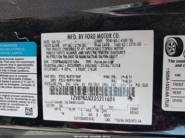 2013 FORD MUSTANG 1ZVBP8AMXD5211684 Photo 8