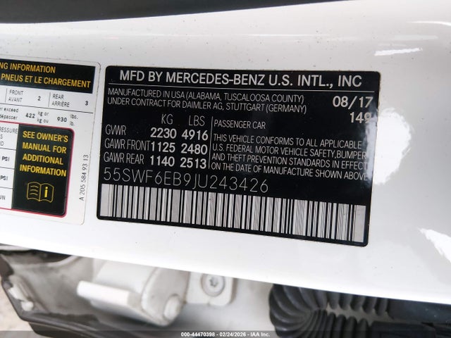55SWF6EB9JU243426 Mercedes-Benz Amg C 43 4matic