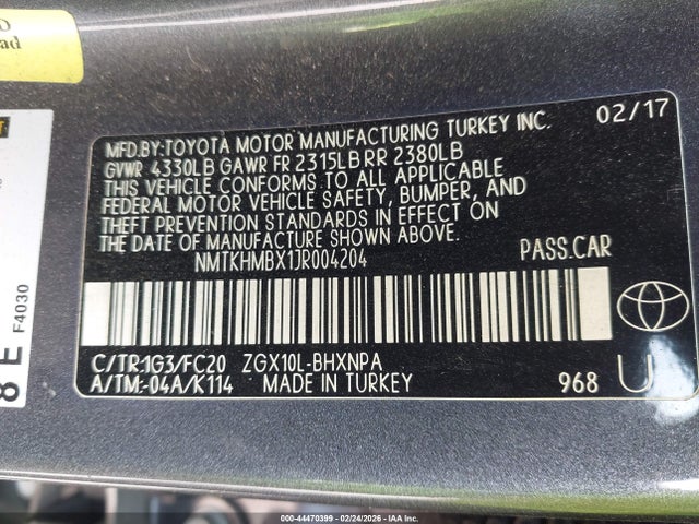 2018 TOYOTA C-HR NMTKHMBX1JR004204 Photo 8