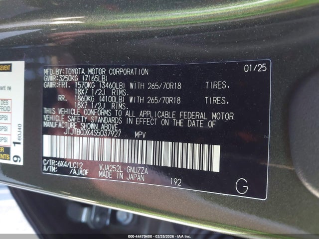 JTJTBCDX4S5037927 Lexus Gx 550 Overtrail+