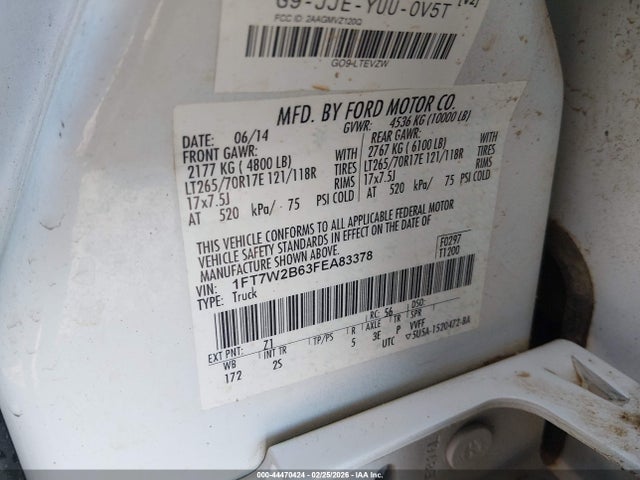 Ford F-250 Xl 2015 1FT7W2B63FEA83378 Image 9