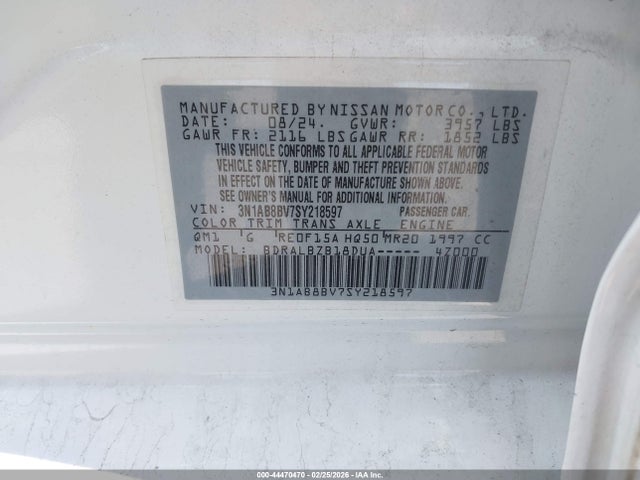 3N1AB8BV7SY218597 Nissan SENTRA S