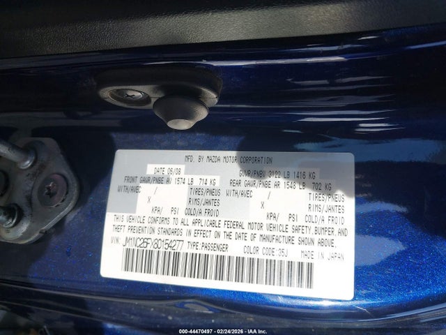 Aukcja sprzedaży 2008 Mazda Mx-5 Grand Touring, vin: JM1NC26FX80154277, numer aukcji: 44470497