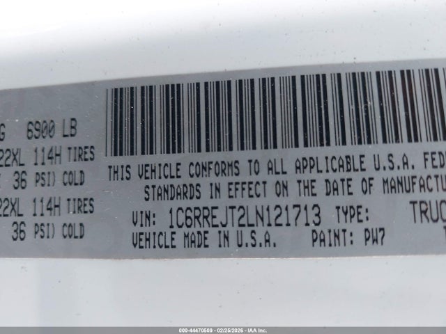 1C6RREJT2LN121713 RAM 1500 Laramie 4x2 5&#039;7 Box
