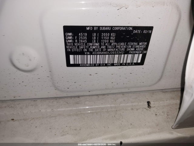 2018 SUBARU LEGACY 4S3BNAN6XJ3033343 Photo 8