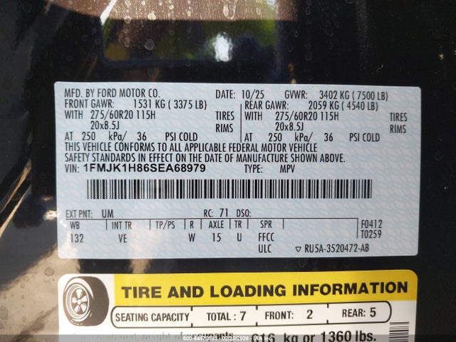 1FMJK1H86SEA68979 Ford Expedition Active Max