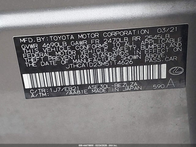 2021 LEXUS IS 300 JTHCA1D23M5114626 Photo 8
