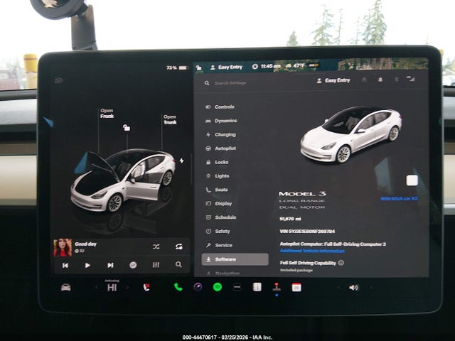 5YJ3E1EB0NF269784 Tesla Model 3 Long Range Dual Motor All-wheel Drive