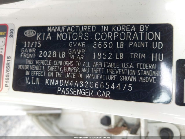 KIA RIO LX 2016 KNADM4A32G6654475 Image 9