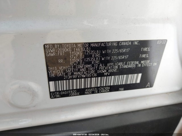 Toyota RAV4 LE 2022 2T3H1RFV7NW195136 Image 9