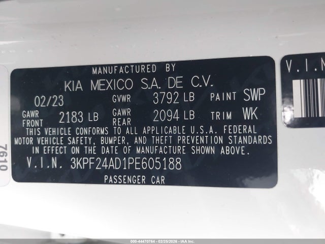 2023 KIA FORTE 3KPF24AD1PE605188 Photo 8