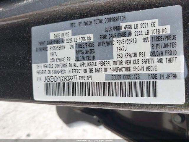 Aukcja sprzedaży 2016 Mazda Cx-5 Grand Touring, vin: JM3KE4DY4G0802277, numer aukcji: 44470779