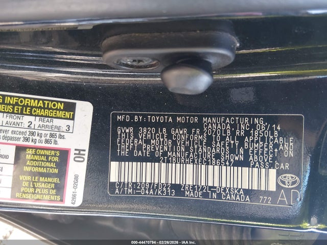Toyota Corolla S Plus 2014 2T1BURHEXEC186547 Image 9