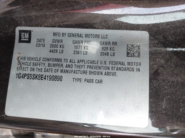 1G4PS5SK8E4190890 Buick Verano Leather Group