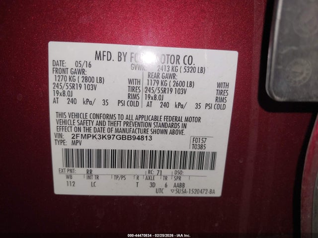 Ford Edge Titanium 2016 2FMPK3K97GBB94813 Image 9