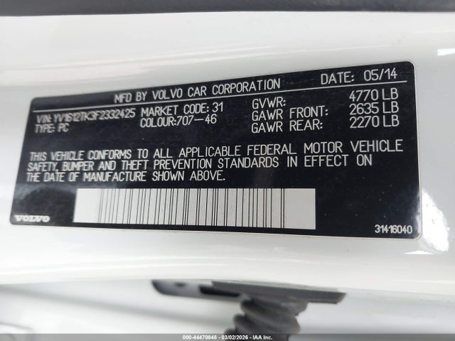 YV1612TK3F2332425 Volvo S60 T5 Premier
