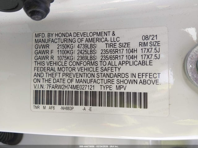 7FARW2H74ME027121 Honda Cr-v Awd Special Edition