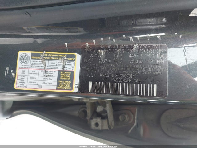 2016 KIA OPTIMA KNAGT4L30G5073141 Photo 8