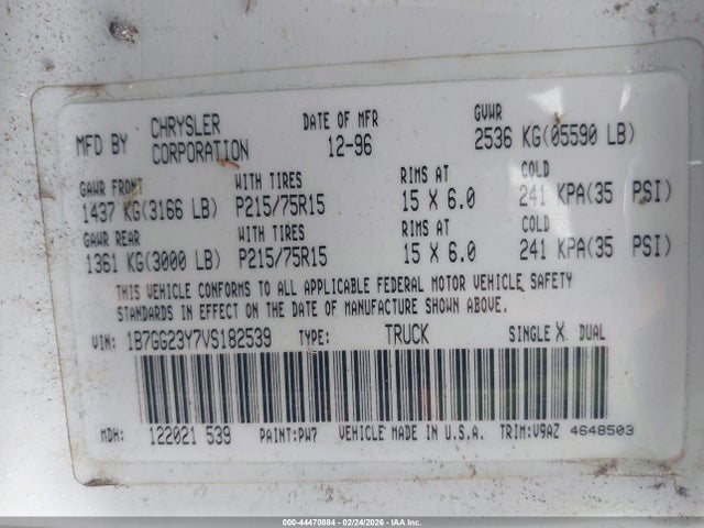 1997 DODGE DAKOTA 1B7GG23Y7VS182539 Photo 8
