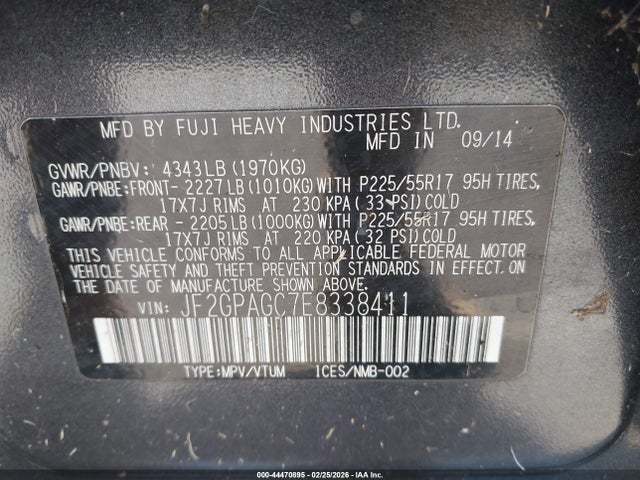 2014 SUBARU XV CROSSTREK JF2GPAGC7E8338411 Photo 8