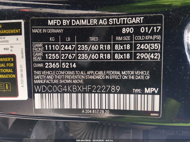 WDC0G4KBXHF222789 Mercedes-Benz Glc 300 4matic
