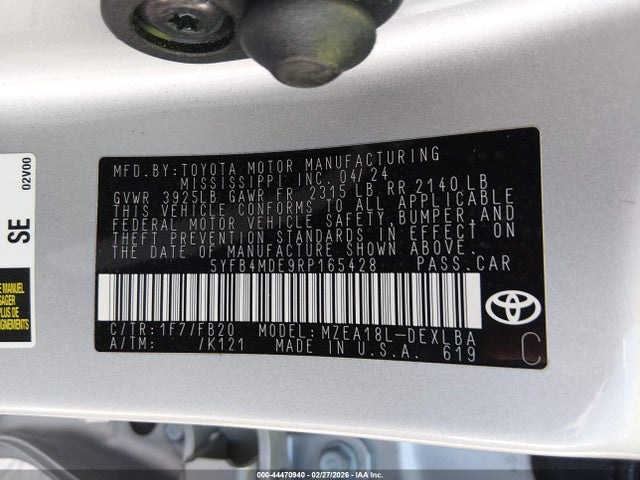 5YFB4MDE9RP165428 Toyota COROLLA LE