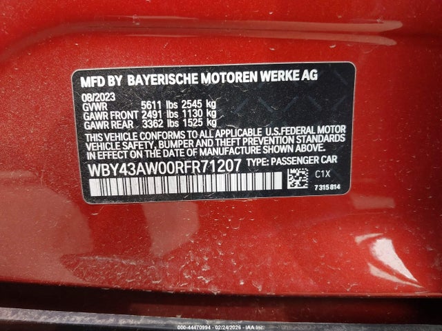 2024 BMW I4 WBY43AW00RFR71207 Photo 8