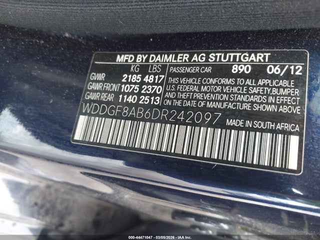 Продаж на аукціоні авто 2013 Mercedes-benz C 300 Sport 4matic, vin: WDDGF8AB6DR242097, номер лоту: 44471047