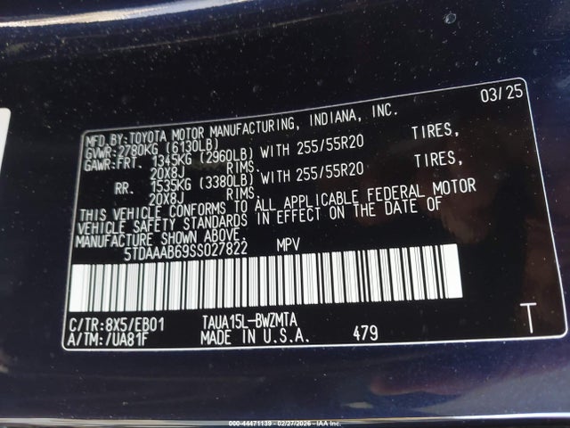 Продажа на аукционе авто 2025 Lexus Tx 350 Premium, vin: 5TDAAAB69SS027822, номер лота: 44471139