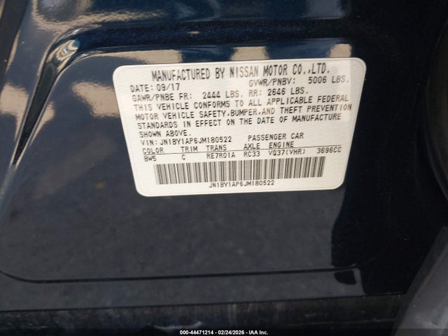 Aukcja sprzedaży 2018 Infiniti Q70 3.7 Luxe, vin: JN1BY1AP6JM180522, numer aukcji: 44471214