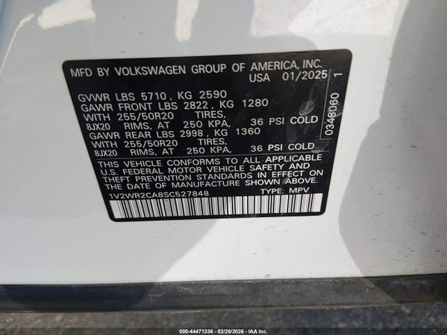 1V2WR2CA8SC527848 Volkswagen Atlas 2.0t Se W/technology
