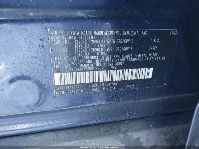 2021 TOYOTA RAV4 HYBRID 4T3E6RFV5MU017762 Photo 8