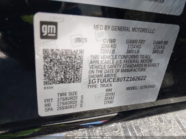 1GTUUCE80TZ162622 GMC SIERRA 1500