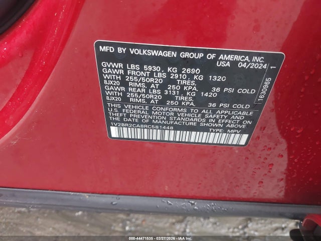2024 VOLKSWAGEN ATLAS 1V2BR2CA8RC581448 Photo 8